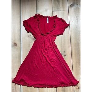 Women's Voll Red Ruffle short sleeve dress. Size Small